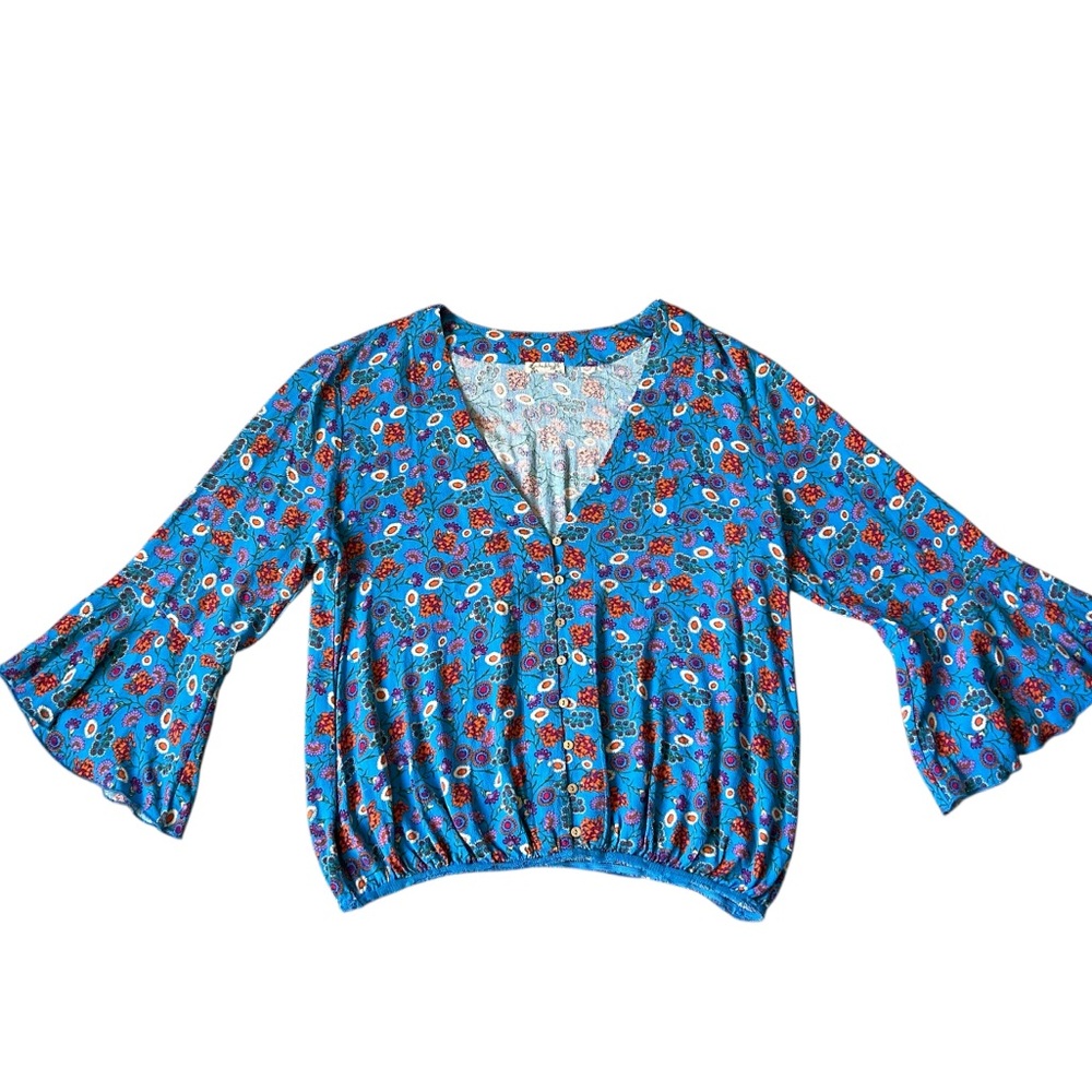 Free People Womens She's Dainty Blue Floral Sz‎ M Azure Read Description